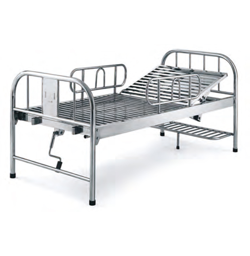 SM-15S Acero inoxidable Cama de hospital manual de una manivela